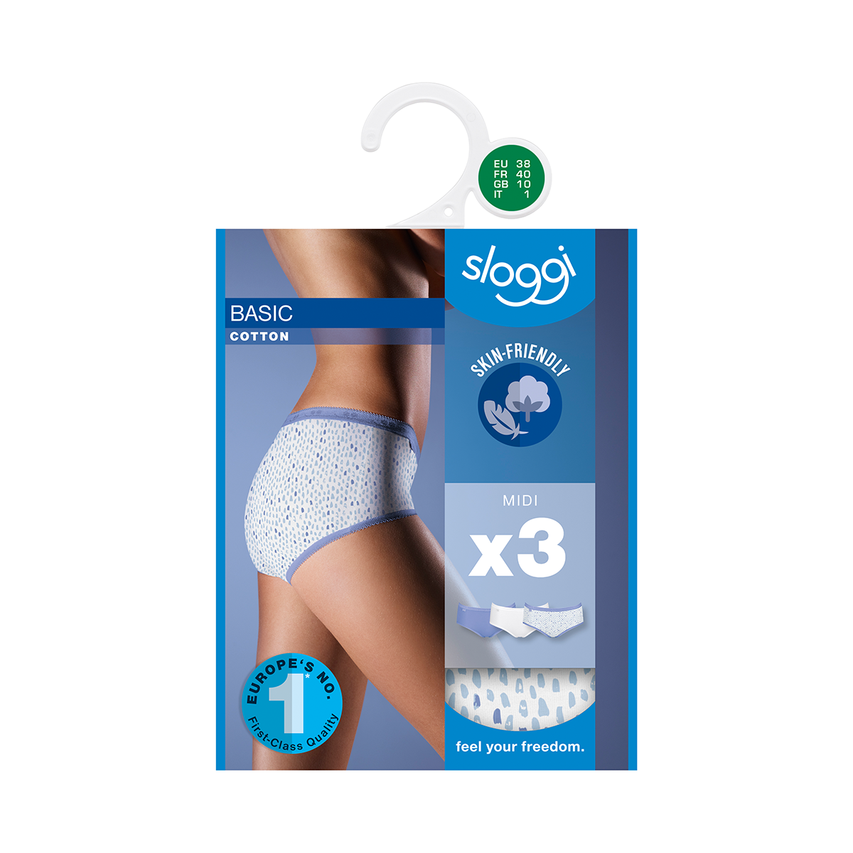 Sloggi Basic+Midi 3-Pack - Multiple Colours - 10155292-V012