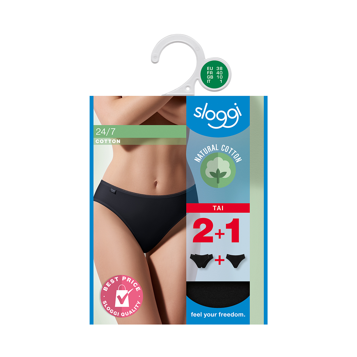 Sloggi 24/7 Cotton H 3 Pack - Black - 10167222-0004