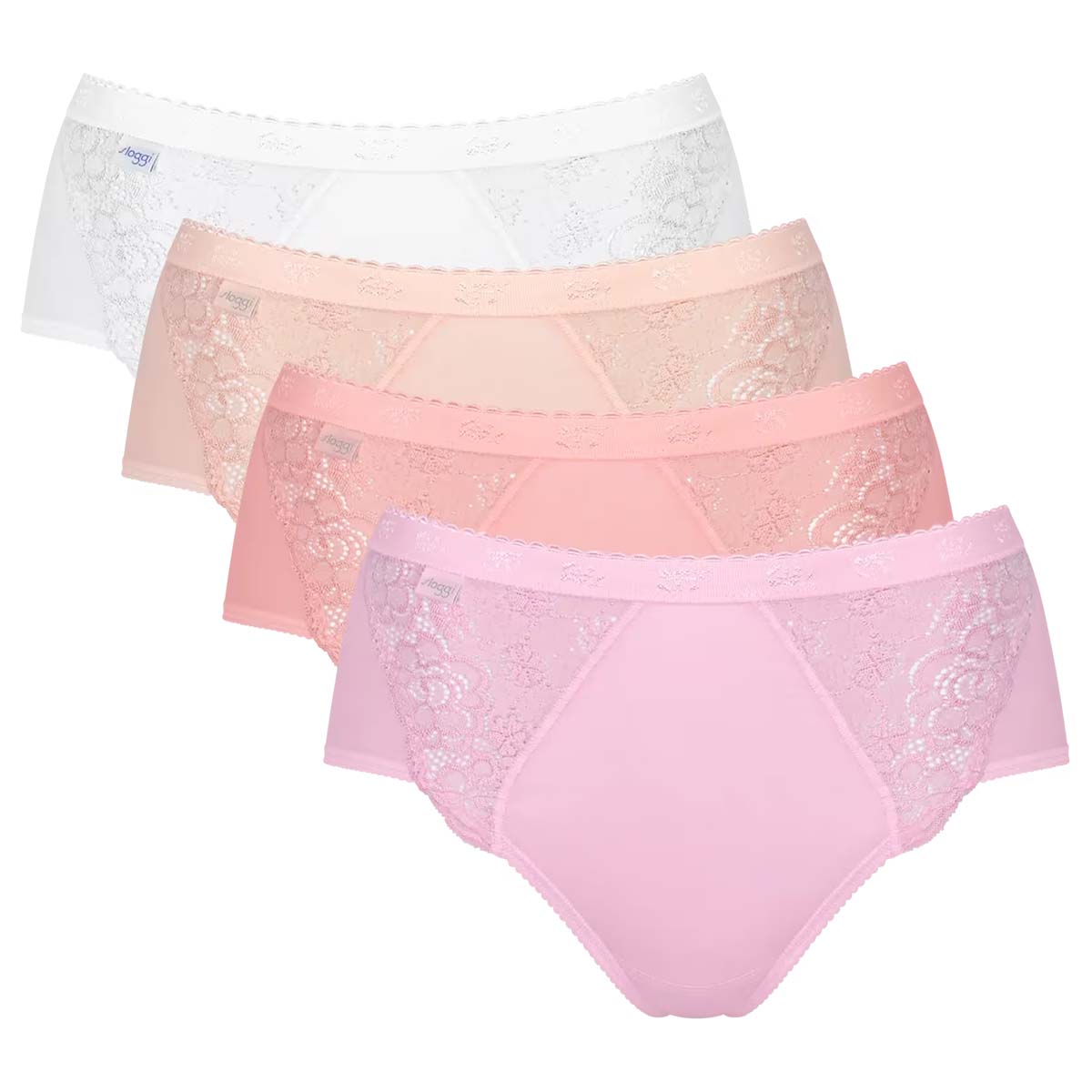 Sloggi Chic 4-pak midi trusse, multi - 10214674 - M019 - Pink Light Combination