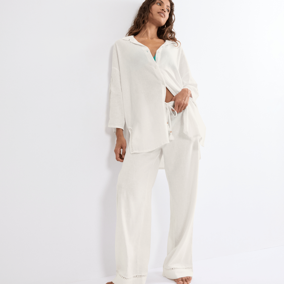 Triumph Summer Wear skjorte, hvid - 10227228 - 00GZ - Silk White