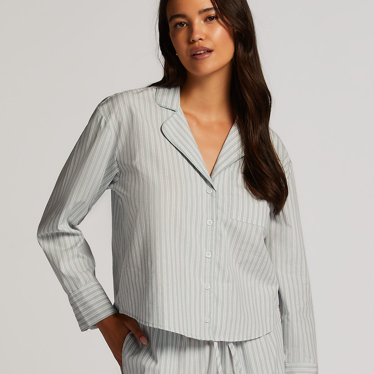 Hunkemöller Cotton Stripe - Harbor Gray - 205132-HARBOR GRAY