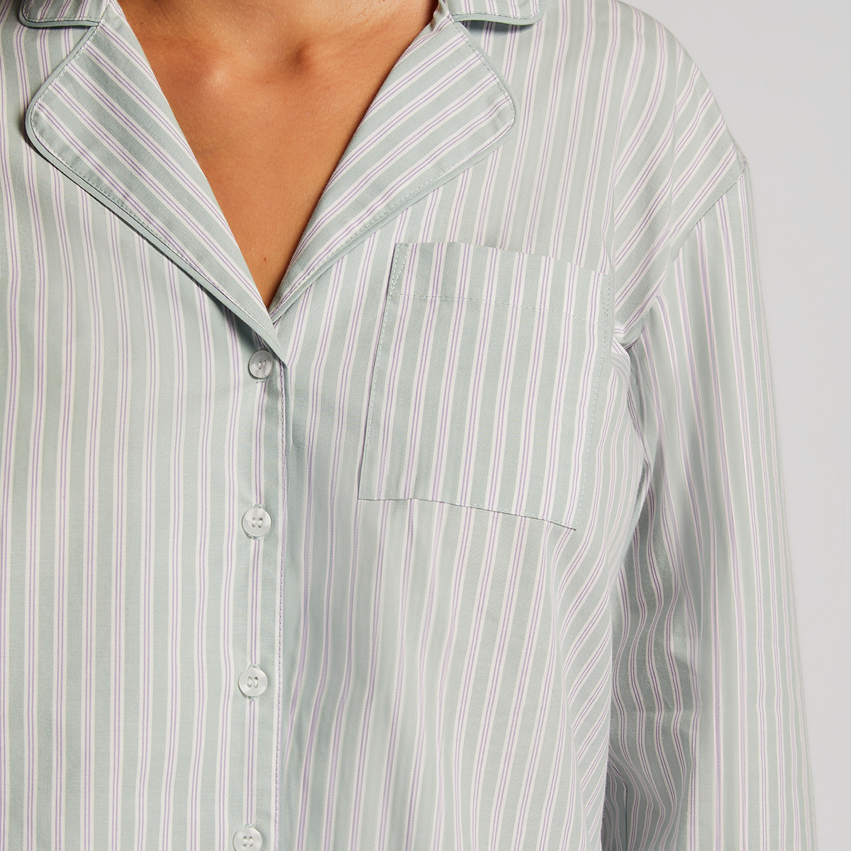 Hunkemöller Cotton Stripe - Harbor Gray - 205132-HARBOR GRAY