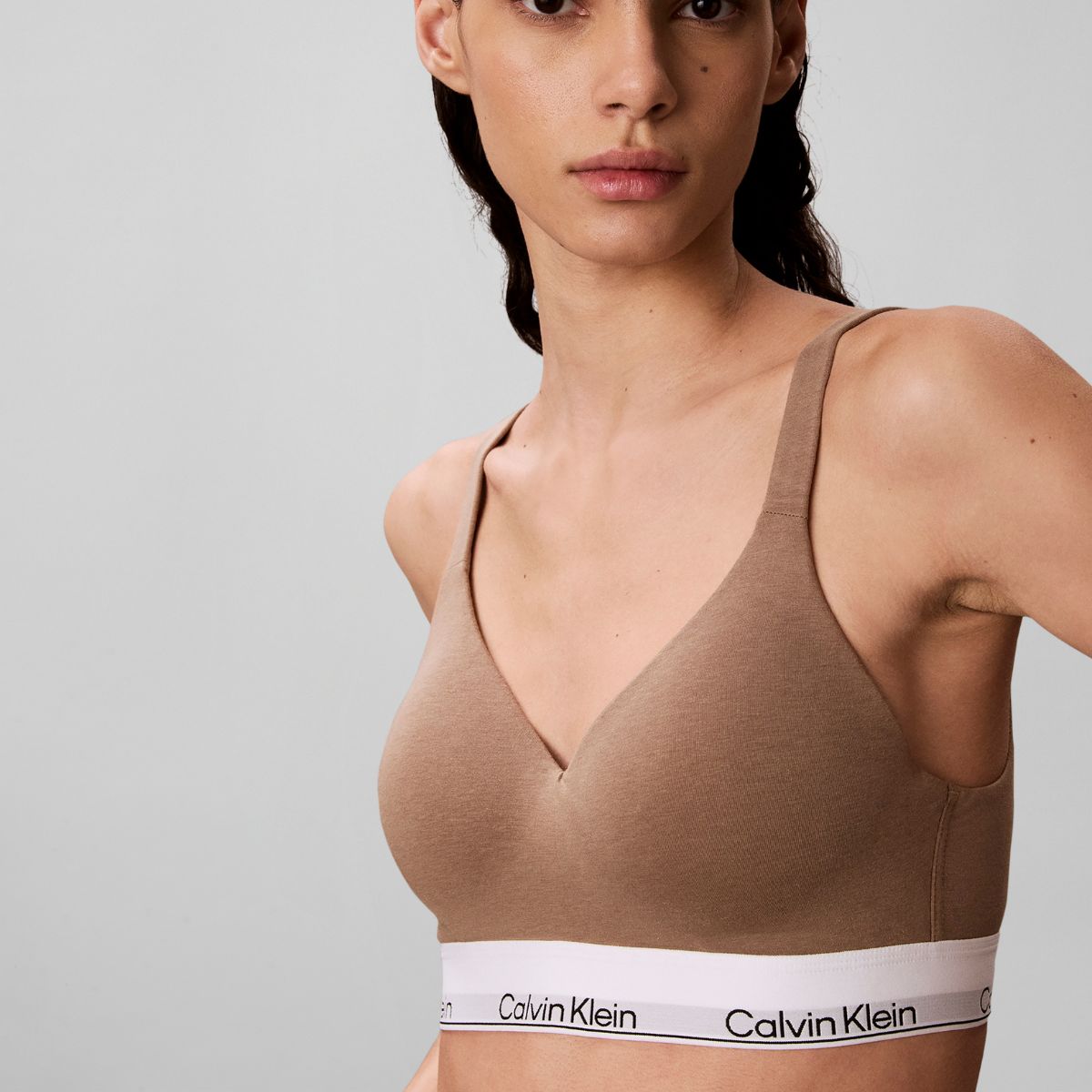 Calvin Klein Icon bralette BH, brun - LV00QF8500 - QPS - Soft Mocha