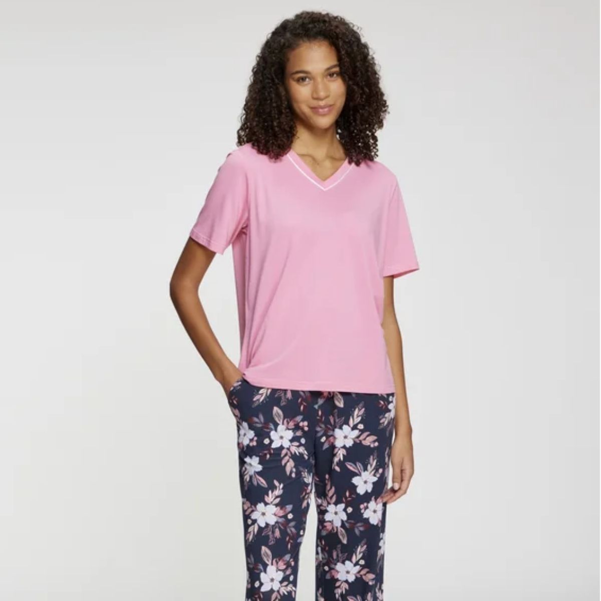 Lascana Luxurious Nights pyjamas, rosa - BA-40-54 - rose aop - Rose AOP