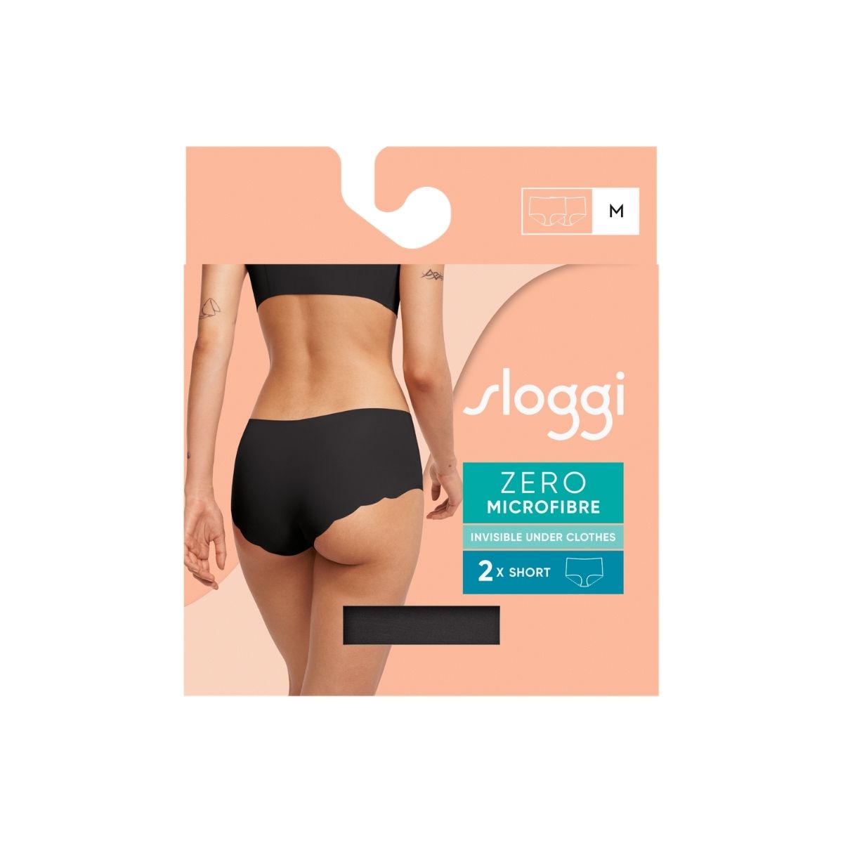 Sloggi Zero Microfibre 2.0 shorts, sort - 10214631 - 0004 - Black