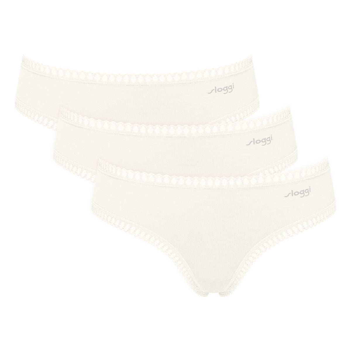 Sloggi Go Crush 3-pak hipster trusse, hvid - 10219671 - 00GZ - Silk White