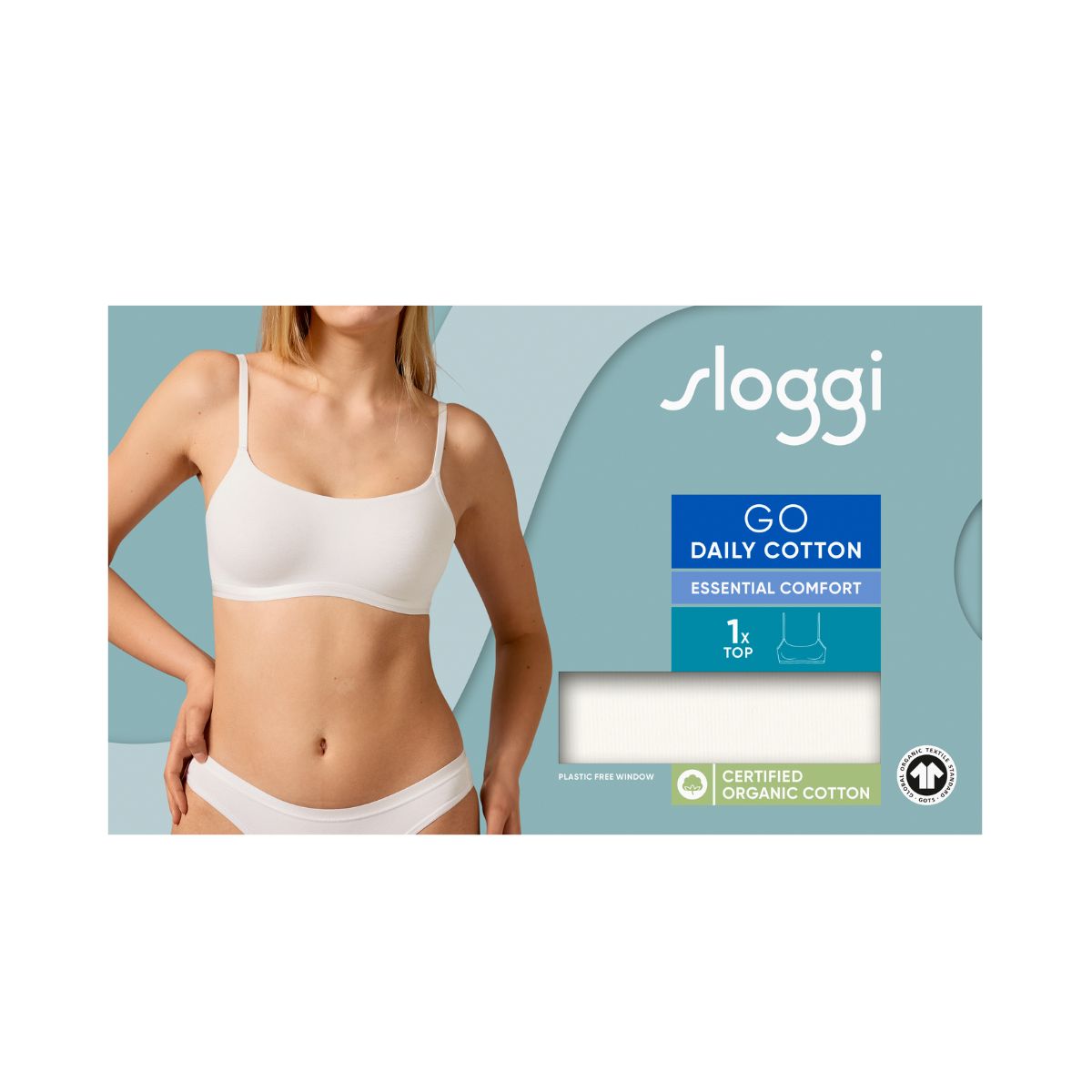 Sloggi Go Daily BH top, hvid - 10222329 - 00GZ - Silk White