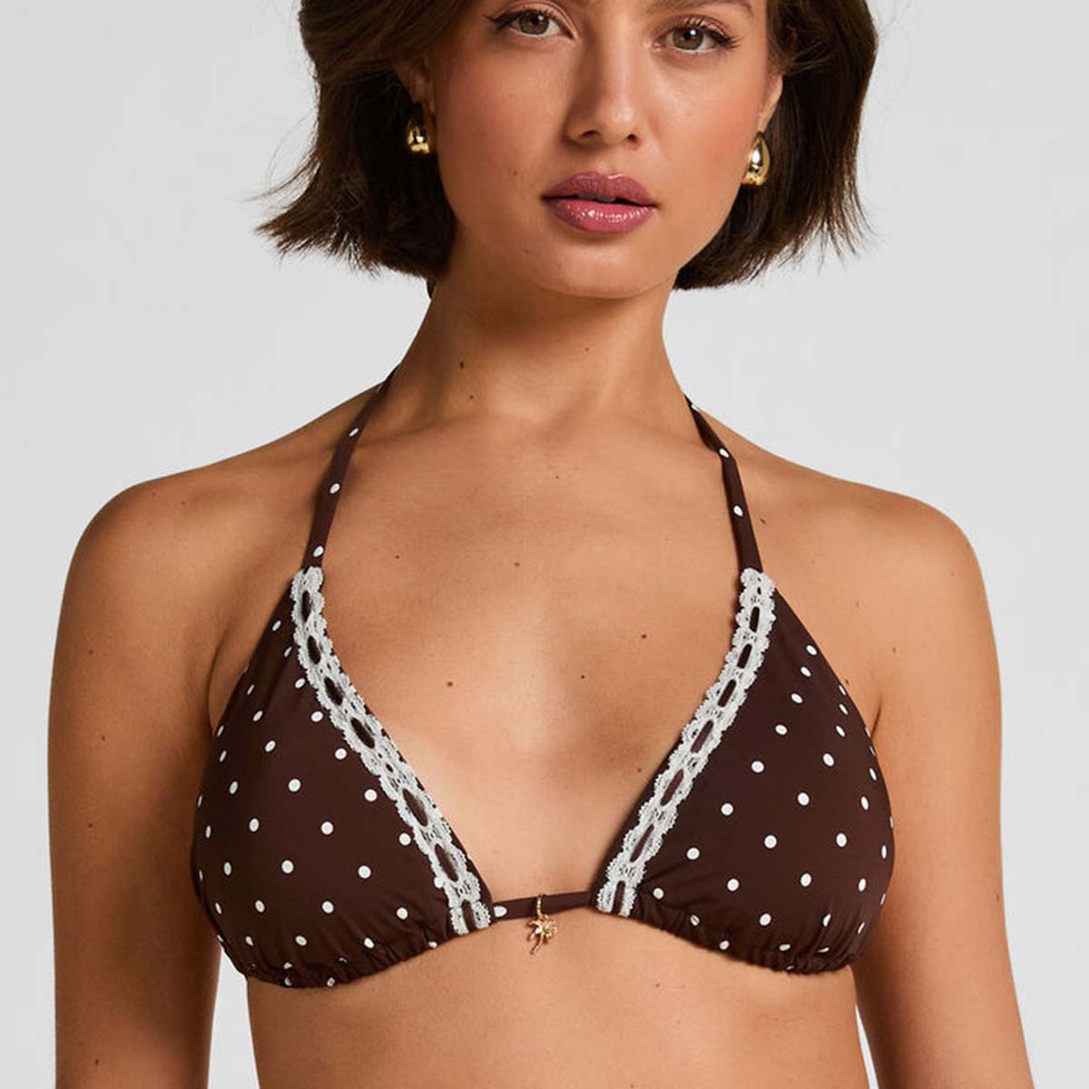 Hunkemöller Algarve bikini top uden bøjle, brun - 305902 - CHICORY COFFEE - Chicory Coffee