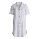 Calida Striped Dreams natskjorte, blå - 32226 - 395 - Aura Blue