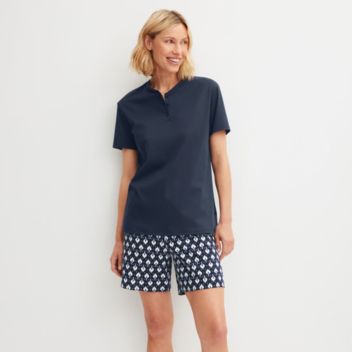 Calida Daylight Dreams pyjamas, blå - 42226 - 488 - Peacoat Blue