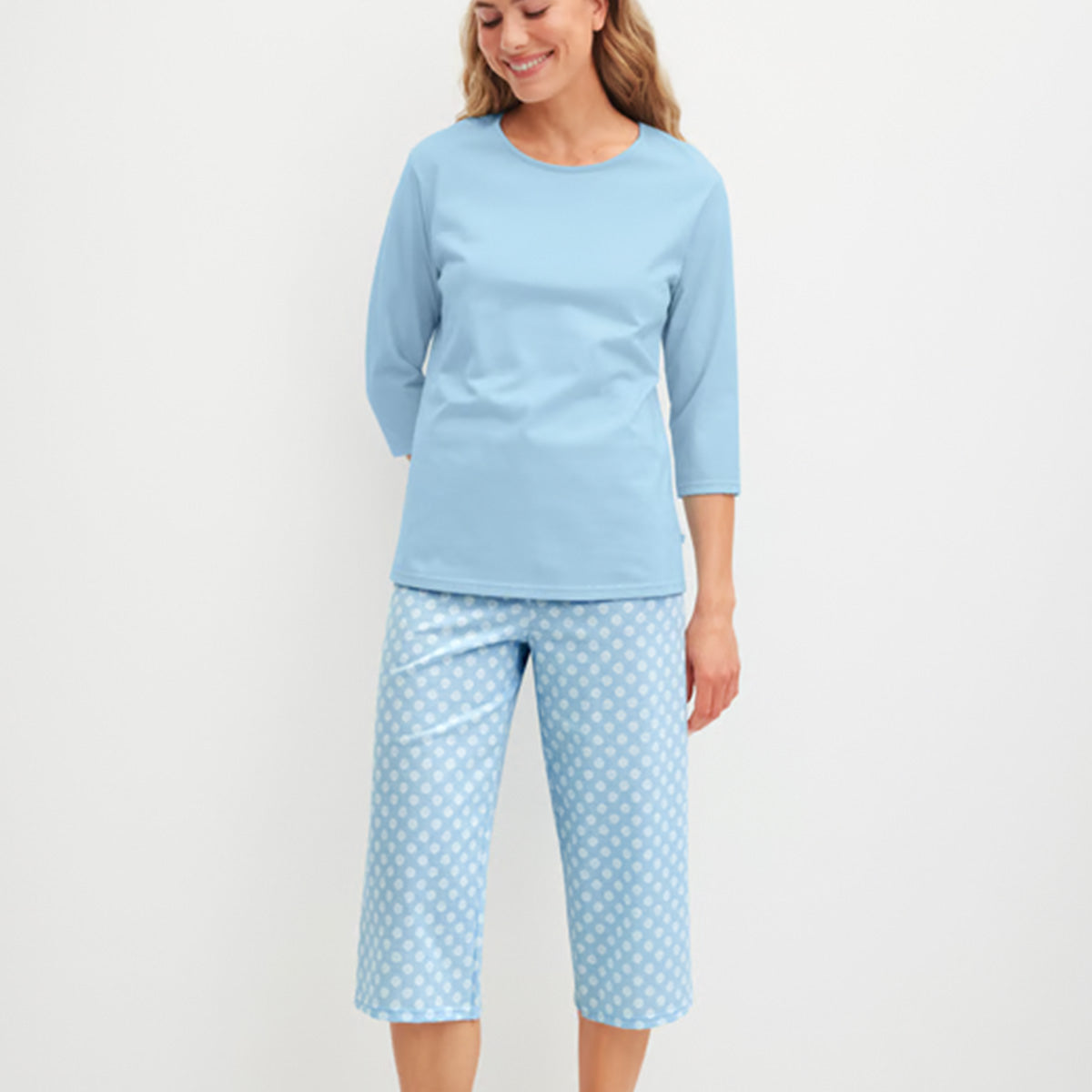 Calida Lovely Nights pyjamas, lyseblå - 46252 - 545 - Cascade Blue