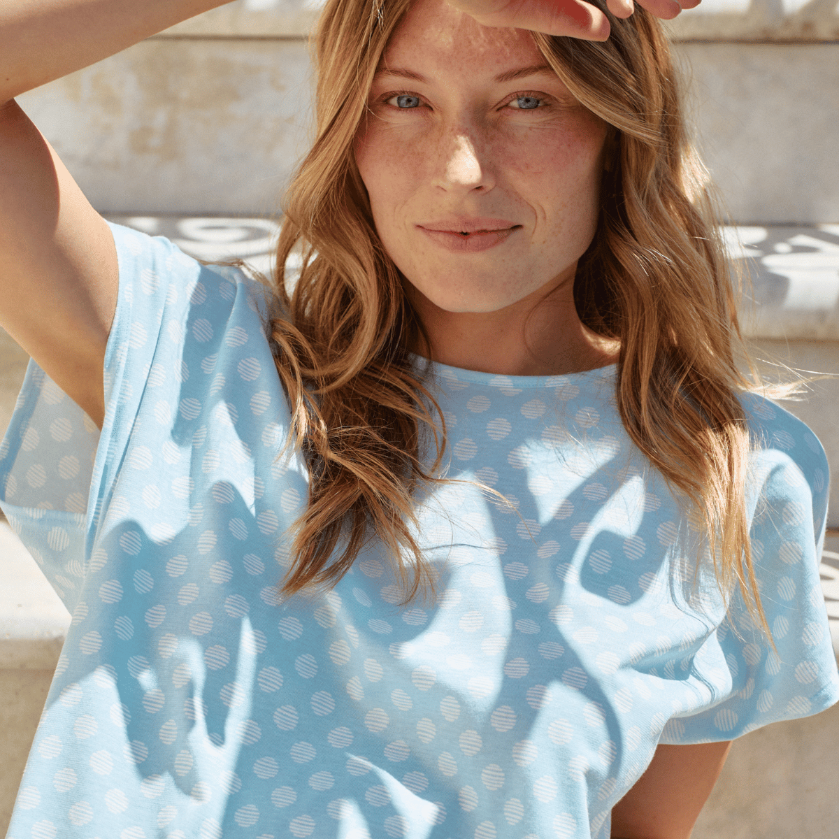 Calida Lovely Nights natkjole, lyseblå - 36052 - 545 - Cascade Blue