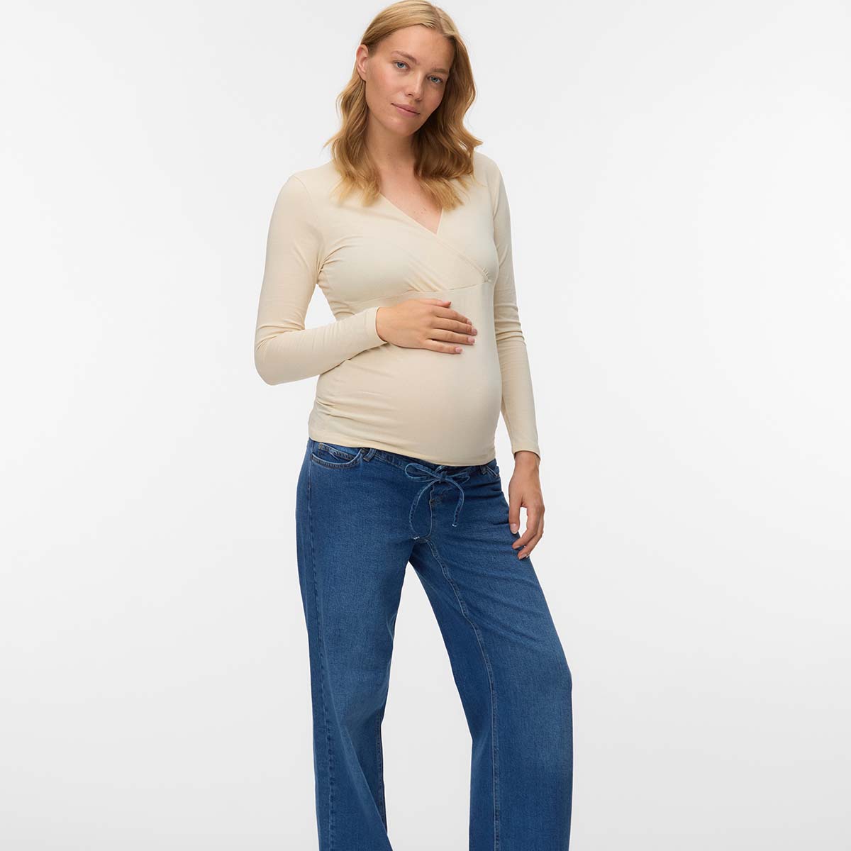 Mamalicious MLkerrie Tess 2-pak graviditetstop, multi - 20023035 - Birch/black - Birch/black