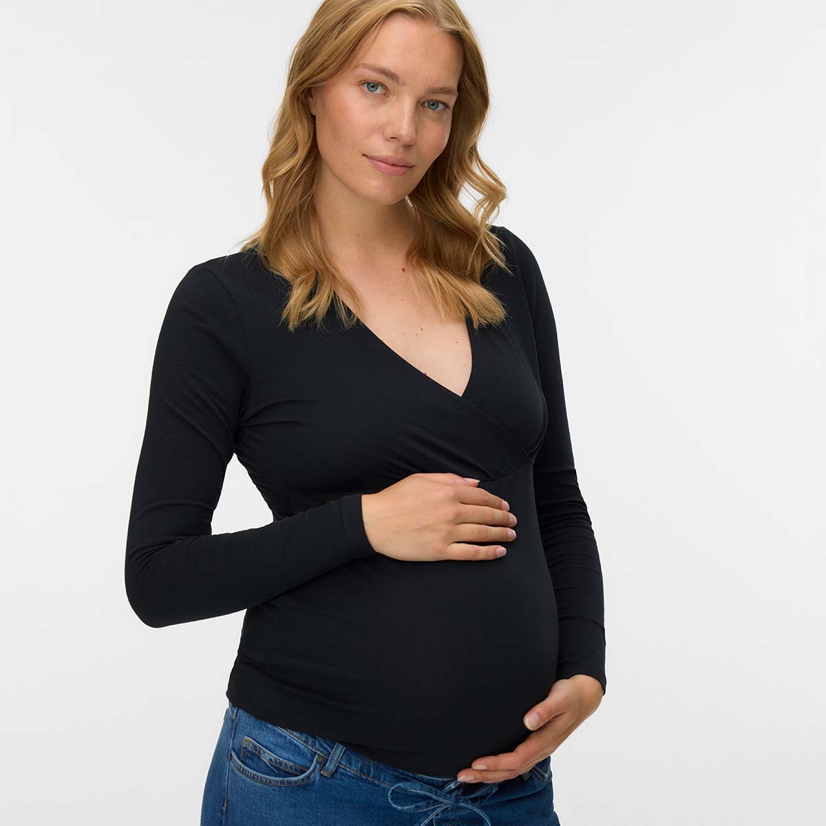 Mamalicious MLkerrie Tess 2-pak graviditetstop, multi - 20023035 - Birch/black - Birch/black